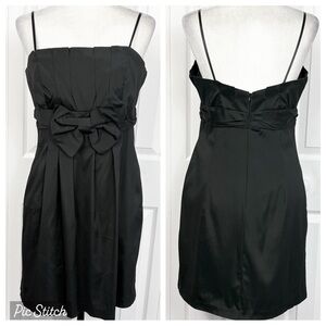 NWT Betsy & Adam Formal Black Bow Front Empire Waist Cocktail Dress 14